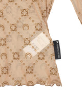 Moonogram Mesh Flock Ls Cropped Top-Marine Serre-Forget-me-nots Online Store