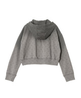 Faded Moon Fleece Cropped Zipped Hoodie-Marine Serre-Forget-me-nots Online Store