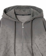 Faded Moon Fleece Cropped Zipped Hoodie-Marine Serre-Forget-me-nots Online Store