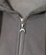 Faded Moon Fleece Cropped Zipped Hoodie-Marine Serre-Forget-me-nots Online Store