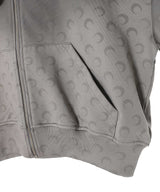 Faded Moon Fleece Cropped Zipped Hoodie-Marine Serre-Forget-me-nots Online Store