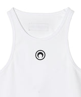 Moon Logo Ribbed Jersey Tank Top-Marine Serre-Forget-me-nots Online Store