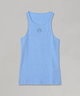 Moon Logo Ribbed Jersey Tank Top-Marine Serre-Forget-me-nots Online Store