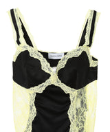 Satin & Lace Strap Top-Marine Serre-Forget-me-nots Online Store