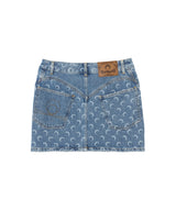 Moon Laser Blue Wash Denim Mini Skirt-Marine Serre-Forget-me-nots Online Store