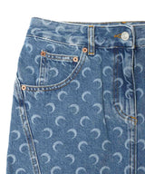 Moon Laser Blue Wash Denim Mini Skirt-Marine Serre-Forget-me-nots Online Store