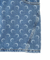 Moon Laser Blue Wash Denim Mini Skirt-Marine Serre-Forget-me-nots Online Store