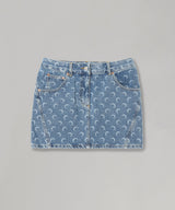 Moon Laser Blue Wash Denim Mini Skirt-Marine Serre-Forget-me-nots Online Store