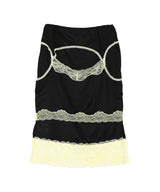 Satin & Lace Midi Skirt-Marine Serre-Forget-me-nots Online Store