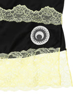 Satin & Lace Midi Skirt-Marine Serre-Forget-me-nots Online Store