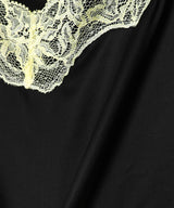 Satin & Lace Midi Skirt-Marine Serre-Forget-me-nots Online Store