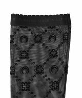 Moonogram Mesh Flock Long Socks-Marine Serre-Forget-me-nots Online Store