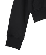 Moon Logo Fleece Cropped Zipped Hoodie-Marine Serre-Forget-me-nots Online Store