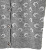 Moon Jacquard Knit Fitted Cardigan-Marine Serre-Forget-me-nots Online Store