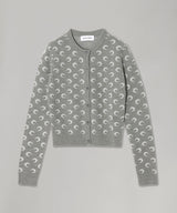 Moon Jacquard Knit Fitted Cardigan-Marine Serre-Forget-me-nots Online Store