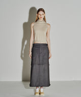 Detachable Pin Stripe Skirt-Forget-me-nots-Forget-me-nots Online Store