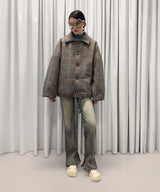 Jacket Checked Brown-AVAVAV-Forget-me-nots Online Store