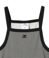 Contrast Houndstooth Mini Dress-courrèges-Forget-me-nots Online Store