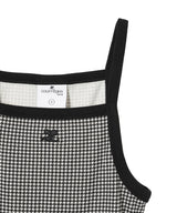 Contrast Houndstooth Mini Dress-courrèges-Forget-me-nots Online Store