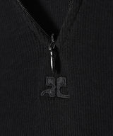 Long Sleeve Zip 90S Rib Top-courrèges-Forget-me-nots Online Store