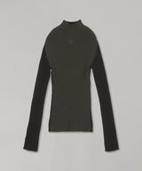 Frame Contrast Rib Knit Sweater-courrèges-Forget-me-nots Online Store