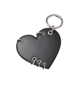 Heart Black Nappa Keychain-JUSTINE CLENQUET-Forget-me-nots Online Store