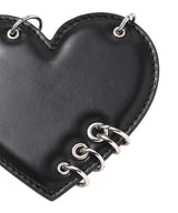 Heart Black Nappa Keychain-JUSTINE CLENQUET-Forget-me-nots Online Store