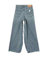 Blue Denim Blue Oversized Jean - Belt-prototypes-Forget-me-nots Online Store