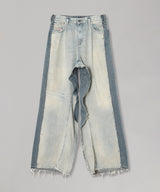 Blue Denim Blue Oversized Jean - Belt-prototypes-Forget-me-nots Online Store