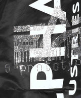 Technical Nylon Black Rhinestone Bomber