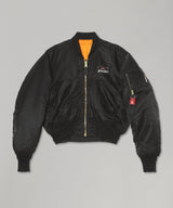 Technical Nylon Black Rhinestone Bomber