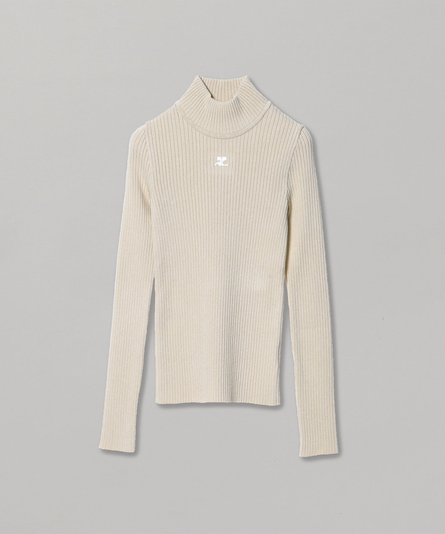 Mockneck Rib Knit Sweater