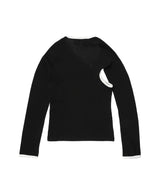 Slash Contrast Top-courrèges-Forget-me-nots Online Store