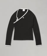 Slash Contrast Top-courrèges-Forget-me-nots Online Store