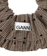 Flock Check Frill Scrunchie-GANNI-Forget-me-nots Online Store