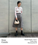 Baloon Pleats Belted Skirt-Forget-me-nots-Forget-me-nots Online Store