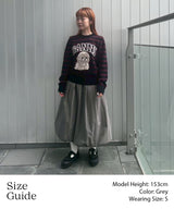 Baloon Pleats Belted Skirt-Forget-me-nots-Forget-me-nots Online Store