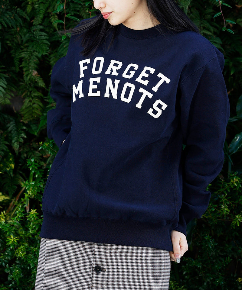 College Logo Crew Neck Sweat-Forget-me-nots-Forget-me-nots Online Store