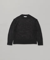 Mesh Loose Crew Neck Knit-Forget-me-nots-Forget-me-nots Online Store