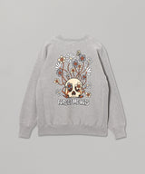Flower Skull Logo Sweat-Forget-me-nots-Forget-me-nots Online Store
