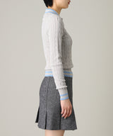 Long Sleeve Knit Polo-Forget-me-nots-Forget-me-nots Online Store
