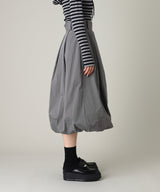 Baloon Pleats Belted Skirt-Forget-me-nots-Forget-me-nots Online Store