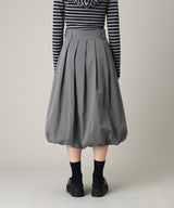 Baloon Pleats Belted Skirt-Forget-me-nots-Forget-me-nots Online Store