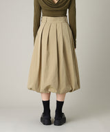 Baloon Pleats Belted Skirt-Forget-me-nots-Forget-me-nots Online Store
