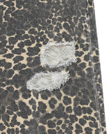 Leopard Damaged Denim-Forget-me-nots-Forget-me-nots Online Store