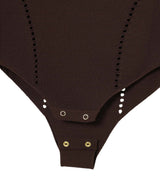Mesh Knit Shaped-Neck Bodysuit-FETICO-Forget-me-nots Online Store