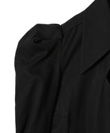 Puff-Sleeved Cotton Satin Shirt-FETICO-Forget-me-nots Online Store