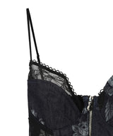 Rose Denim Bustier-FETICO-Forget-me-nots Online Store