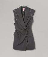 Hand-Embroidered Tailored Vest-FETICO-Forget-me-nots Online Store