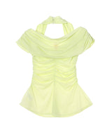 Stretch Jersey Off-Shoulder Top-FETICO-Forget-me-nots Online Store